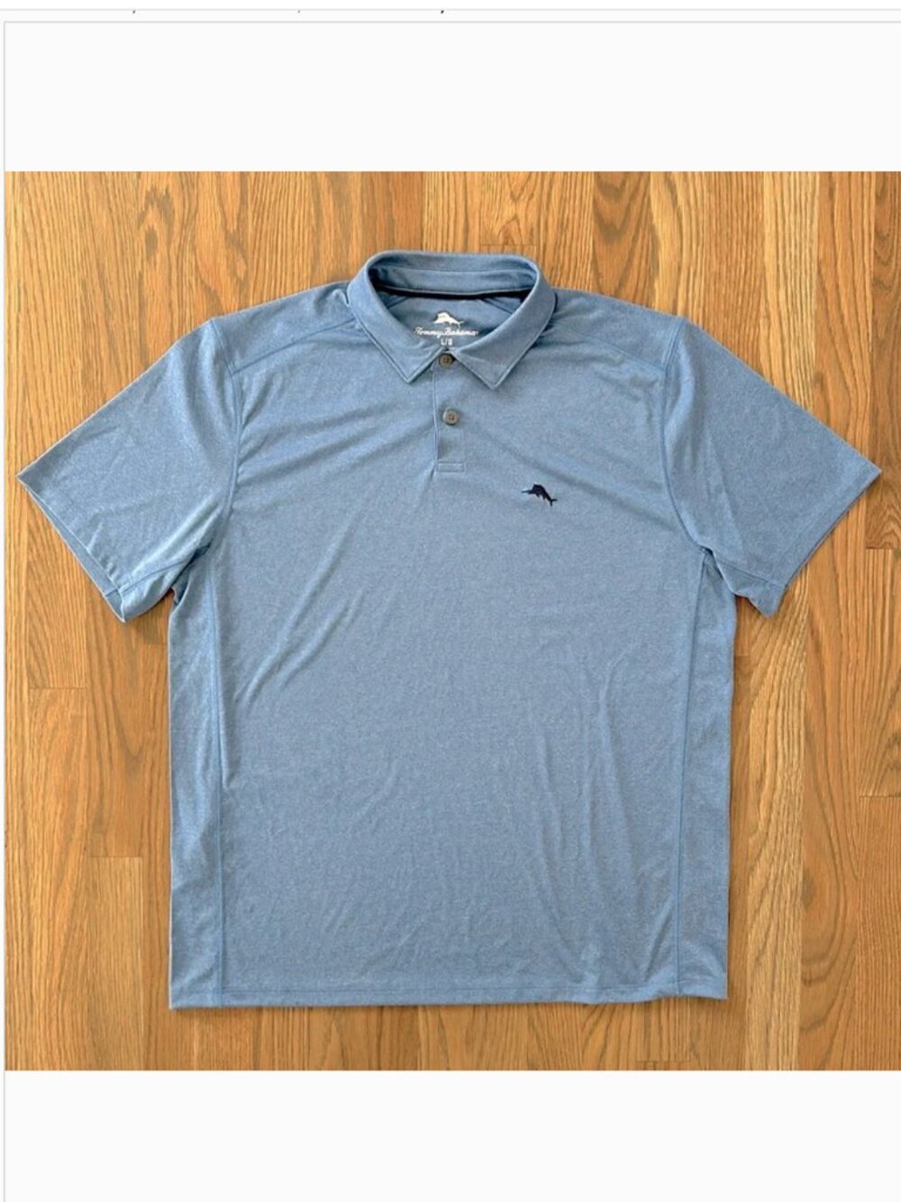 Tommy Bahama Polo Shirt Mens sz Large Recycled Polyester Bright Cobalt Blue Cool